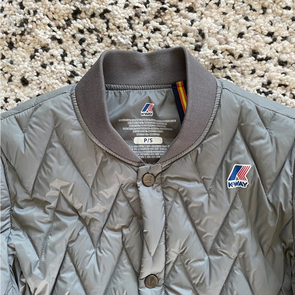 K-Way Gray Puffer Jacket - Picture 2 of 9
